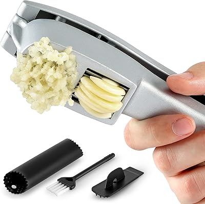 Zulai Kitchen Press Press Set - 2 in 1 garlic chopper - Double robust function with cleaning brush, garlic peeler and cleaning tool - Easy to press.. Easy checkout, quick delivery — shop now on DIAYTAR Nigeria.