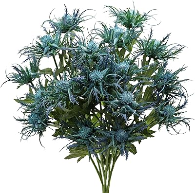 6 pieces of artificial thistle flowers, false thistle flowers, bouquet of false thistles with three forks for wedding table centers, house, office, restaurant, decoration of table de table.. DIAYTAR Nigeria: Discover more, spend less, and enjoy delivery within 5–8 days.