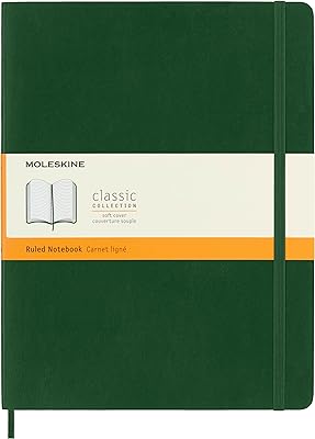Moleskine Classic notebook, flexible coverage, XL (7.5 x 9.5 "), ligné/ligné, green myrte, 192 pages.. DIAYTAR NIGERIA promises affordability and variety with every purchase, delivered in 5-8 days.