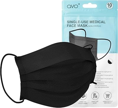 Avo disposable black masks+ comfortable protective mask with 3 breathable layers with loop.. You deserve better shopping — choose DIAYTAR Nigeria today.