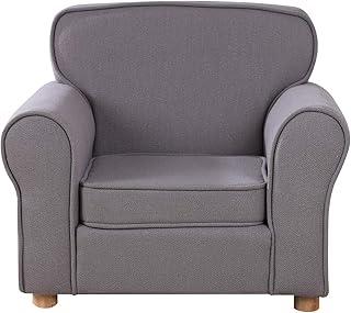 Large Babyland children's chair sofa in linen fabric with feet.. DIAYTAR NIGERIA: Where shopping meets satisfaction with affordable prices and prompt delivery services.