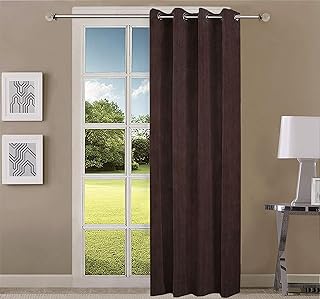 Queensliving elegant curtain with solid crushed texture, for door 9 feet long - 1 chestnut package, brown.. DIAYTAR NIGERIA: Bringing quality products to every Nigerian with affordable nationwide delivery.