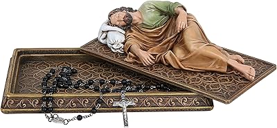 Statue of Saint Joseph Sleepi BC Buildclassic with base, Catholic statues and rosary support in resin L 8.8 "(color).. DIAYTAR NIGERIA delivers what you want at prices you'll love, all within 5-8 days nationwide.