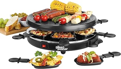 Giles & Posner Electric Raclette Raclette Professor EK4511G - Interior table for 6 people, grilling stoves non -stick, spatulas included, plate of about 29 cm, 800 W, Fête Machine, Buffet.. DIAYTAR NIGERIA delivers on our promise of variety, affordability, and prompt nationwide service.