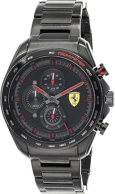 Quartz watch for men Scuderia Ferrari, analog and stainless steel bracelet - 0830654, black.. Be part of Nigeria’s most trusted online shopping experience — DIAYTAR Nigeria.