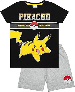 Pokémon pajamas for boys | Electric T-shirt and children's shorts for children | Pukeball children's stakes #025 gray and black, black.. Experience the DIAYTAR difference with our vast product selection and delivery within 5-8 days.