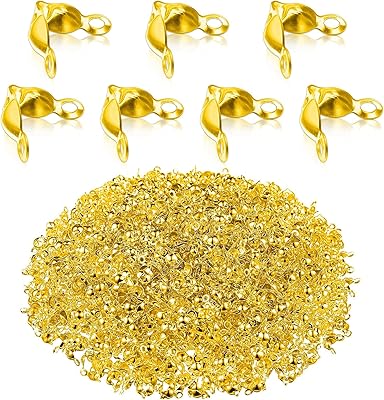 Set of pearl ends, 1000 pieces of crumpled shell pearls, pearl kit for the manufacture of jewelry, node cover, foldable shell cover for bracelets and necklaces (gold).. Shop across boundaries with DIAYTAR NIGERIA's comprehensive catalog delivered nationwide at budget rates.