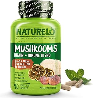 Naturillo mushroom supplement | Mixture for brain and immune health with lion mane, reishi and turkey tail | 90 vegetarian capsules.. DIAYTAR NIGERIA delivers happiness in 5-8 days with our affordable and diverse product range.