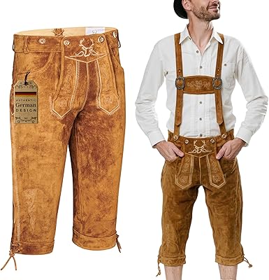 Bavaria Trachten Lederhosen for Men - German Lederhosen in True Leather for Man - Costume Oktoberfest - Long Brown - Long.. DIAYTAR NIGERIA delivers happiness in 5-8 days with our affordable and diverse product range.
