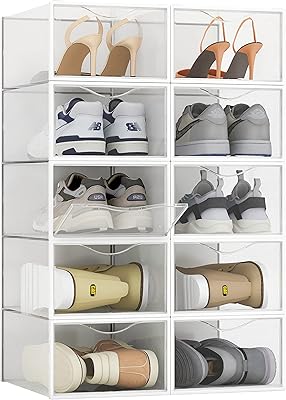 10 pieces storage boxes stacking shoe storage boxes in transparent plastic shoe front opening type of drawer container with sports shoe shelf.. DIAYTAR NIGERIA connects you with thousands of products at competitive prices, delivered within a week.