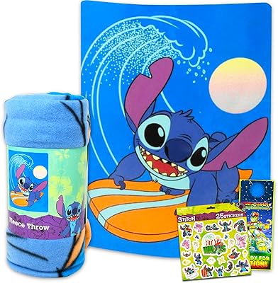 Disney Stitch Polar Cover - Bundle with Lilo and Stitch cover, stickers, plus (size 44 "x 60").. Shop efficiently from anywhere with DIAYTAR NIGERIA's comprehensive platform and quick delivery options.