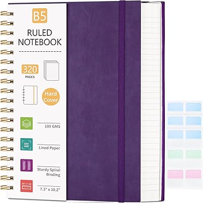 Spiral notebook with rigid coverage, university line notebook with 320 pages, B5 Lined newspaper for women and men, leather writing newspapers for work, school, business, thick paper of 100 g/m2, 7.6.. Shop smart with DIAYTAR NIGERIA, offering a vast product range delivered to your doorstep within a week.