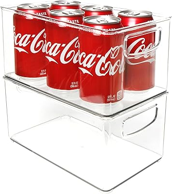 Youngover Pack of 2 stacking plastic storage bins, stackable storage bins with refrigerator handle and pantry (10 "x 6" x 5 ").. DIAYTAR NIGERIA makes every shopping desire a reality with affordable prices and delivery in 5-8 days.