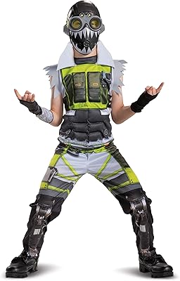 Octane costume inspired by Apex Legends video game, padded muscle combination and mask, XL child size (14-16), green and beige (112139j).. DIAYTAR NIGERIA delivers on every promise with our affordable prices and nationwide delivery service.