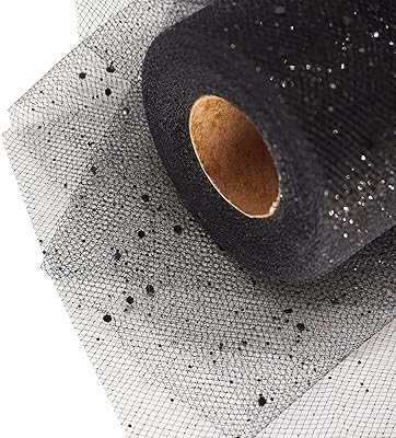 6 "Tulle fabric rolls with golden glitter 25yards (2286 m) ribbon roll for party.. DIAYTAR NIGERIA: Your partner in affordable online shopping with dependable delivery within 8 days.