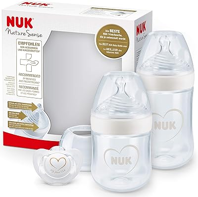 Nuk Naturesense bottle set | 0-18 months | 2 anti-colic bottles and a Genius pacifier | without BPA | cores (white) | 4.. Discover the perfect balance of selection and value with DIAYTAR NIGERIA's nationwide delivery service.