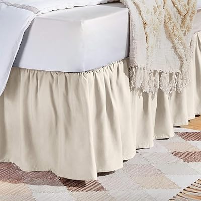 Amazonbasics Classic bed skirt with light, soft and elegant ruffle, 100 % microfiber with draped part - 16 inch size, queen, broken white.. Discover why millions choose DIAYTAR for affordable online shopping with delivery in just 5-8 days.