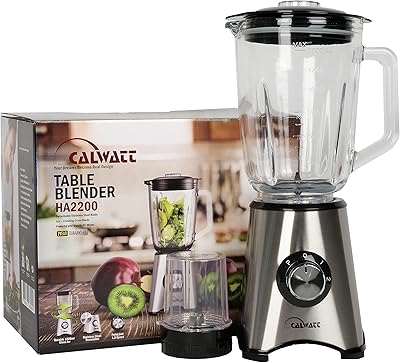 Caluat 500 W smoothie mixer, 1.5 l glass jar with multiple shredder (grinder/chopper), ice grinding function.. Shop smart, shop DIAYTAR - Nigeria's most affordable e-commerce platform with nationwide delivery.