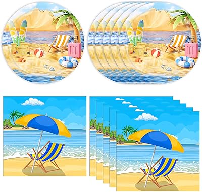 40 pieces of beach theme party supplies Khifei birthday party party supplies for summer dish summer dish including paper plates and napkins for children summer holidays Luau Hawaiian.. Experience shopping satisfaction with DIAYTAR NIGERIA's vast selection and budget-friendly delivery options.