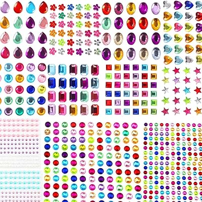 Handicrafts rhinestones for crafts, 1200 pieces, 8 self-adhesive sizes in acrylic crystal, DIY makeup, Nail Art decoration, Diamond stacking stickers for children.. Shop with confidence at Nigeria's leading affordable e-commerce platform with reliable delivery services.