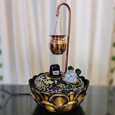 Alila interior water fountain for pooja room, cult (brass, size: 18 inches) (shivling).. Shop confidently with DIAYTAR NIGERIA, offering affordable prices and reliable delivery within a week.