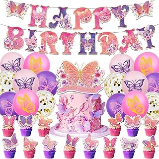 Birthday decorations butterfly for girls and women, pink and purple butterfly and purple festive decorations including a happy birthday butterfly banner, a decoration of butterfly cake and balloons with a butterfly pattern.. Your trusted e-commerce destination, DIAYTAR NIGERIA offers extensive variety with reliable shipping.