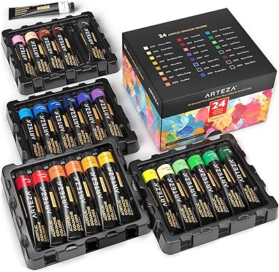 Acrylic painting Arteza Gouache, set of 24 basic colors, mat finish, tubes (0.8 oz, 22 ml) Art supplies for professional and beginners artists.. Why pay more? DIAYTAR Nigeria gives you the best for less.