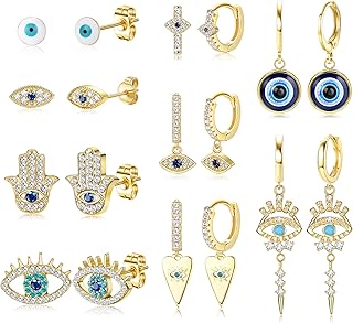9 pairs of earrings blue eye for women plated silver.. Every order, every item — DIAYTAR Nigeria delivers fast and reliably.