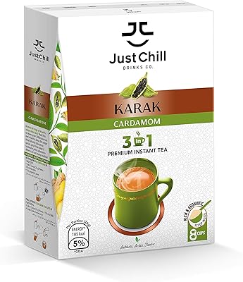 Just Chill Drinks Co | Prémalanged tea | Karak - Cardamom, Multi -Pack | 26g x 10.. From essentials to electronics, DIAYTAR Nigeria ships your order in no time.