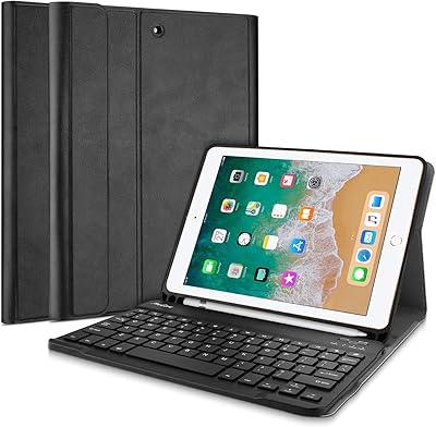 Procase keyboard case for iPad 9.7 (old model) 6th generation 2018 / 5th generation 2017 with Stylo gate, fine and light case with removable magnetic wireless keyboard for iPad 6 iPad 5 - Black.. From checkout to your doorstep in less than a week — DIAYTAR Nigeria.