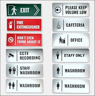 Safety panels and panels - Package of 12 | Emergency stickers and emergency exit, video surveillance warning panel for home safety | Bathroom sticker - Sticker sticker for employees only, smoking ban signs for work and office.. Shop from thousands of products at DIAYTAR NIGERIA and enjoy budget-friendly nationwide delivery.