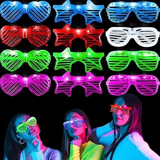 Bigthree LED glasses, 12 pieces glimmer in the dark bright party glasses in neon for children adults birthday carnival wedding festival party glow party.. No hidden costs, no long delays — just DIAYTAR Nigeria convenience.