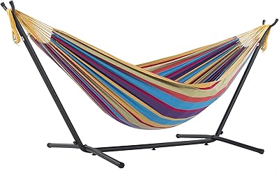 Double fever cotton hammock with short -term steel support with tropical design (capacity of 450 lb - luxury tote bag).. Forget the long lines — DIAYTAR Nigeria is always open for shopping.
