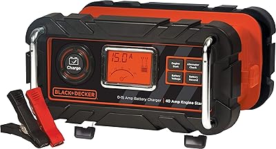 Fully automatic battery charger Black & Decker BC15BD 15A 12V with 40A engine start, alternator check, cable tie.. Shop anytime, receive on time — only with DIAYTAR Nigeria.