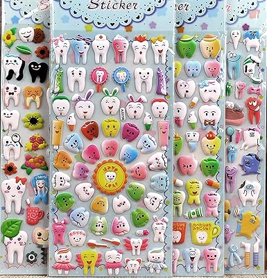 3D stickers, molar -shaped teeth stickers Yoya 12 pieces of cute dethouts of cute teeth sticker in children's gifts for children.. DIAYTAR NIGERIA brings the marketplace home to you with affordable prices and delivery in 5-8 days.