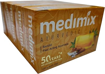 Medimix Sandal with Elladi oil soap, 125 grams x 5 pieces.. Your complete shopping solution, DIAYTAR NIGERIA offers extensive variety with budget-friendly delivery.