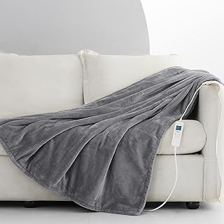 Corewell electric heating blanket - 160 x 120 cm flannel blanket - Gray thermal cover, quick heating electric cover with 10 heat and timer settings, automatic, machine washable in the machine washable.. Why waste time in traffic when you can shop online at DIAYTAR Nigeria? Enjoy convenience, unbeatable prices, and prompt delivery anywhere in Nigeria.