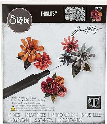 Sizzix, 660227 Set of multicolored Thinlits matrices, mini flowers shredded Tim Holtz, 15 pieces, one size.. Shop from anywhere in Nigeria and receive your DIAYTAR purchases at affordable prices within a week.