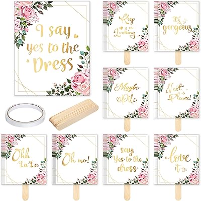 33pcs 'Yyto the Dress' Shopping banners for wedding dress, banners to dress the bride with wooden sticks, double -sided ribbon for bridesmaid gifts, youthful girl's life games.. Your new favorite way to shop online — DIAYTAR Nigeria.