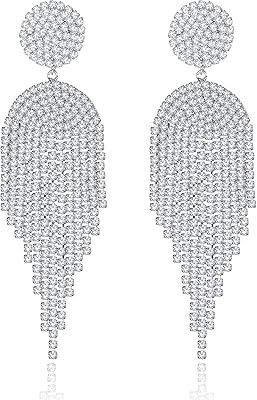 Bohemian earrings with pampilles for brilliant rhinestones.. Shop with confidence at DIAYTAR NIGERIA, enjoying competitive prices and delivery within 8 days.