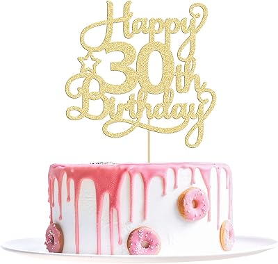 1 Happy 30th birthday cake decoration, golden glitter and 30 30th anniversary cake peaks to celebrate the 30th anniversary.. DIAYTAR NIGERIA delivers what you want at prices you'll love, all within 5-8 days nationwide.