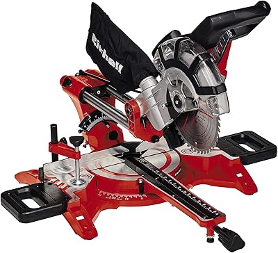 Sliding sliding tab saw TCSM 2131/1 Einhell, circular double bevel saw, 310 mm traction, laser, dust extraction, -45 °, 47 ° bevel, 48T saw blade to cut wood and plastic.. Navigate through thousands of products at pocket-friendly prices with DIAYTAR NIGERIA's easy-to-use platform.