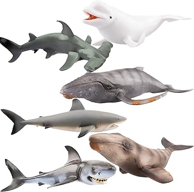 Toy Money 6 Pieces 7 inch L Realist Grand Shale Whale figurines.. DIAYTAR NIGERIA delivers affordability and convenience to your doorstep within 8 days of purchase.