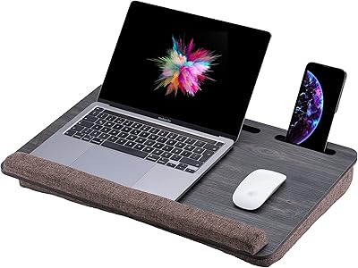 Desktop Vigowood LS021 laptop tray - Laptop desk with cushion, suitable for a laptop up to 17.3 "and phone medium.. Shop the future with DIAYTAR NIGERIA - thousands of products, unbeatable prices, delivery within a week.