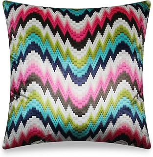 Vellato velvet cushion cover, decorative cushion cover with Italian designer with chevron, geometric sofa cushion, interior decoration for bedroom, living room, multicolored, 45 x 45 cm, (18 x 18 inches)... DIAYTAR NIGERIA connects your desires with reality through our affordable e-commerce platform and quick delivery.
