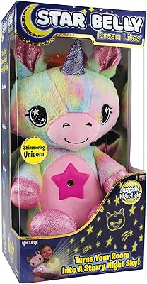 Ontell Star Belly Dream Lights Bell-shaped night light, Crazy rainbow unicorn-displays stars and light shapes in 6 cute colors, as seen on television.. DIAYTAR NIGERIA: Your affordable gateway to thousands of products shipped nationwide within the week.