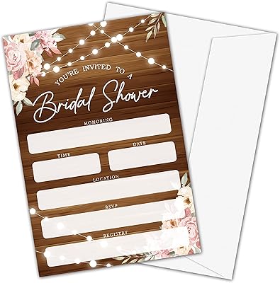 Invitations to a prenuptial party, invitations to a rustic wooden floral wedding party for prenuptial party, engagement party, wedding party, 25 invitation cards and envelopes (YQK01).. Shop from Nigeria's largest product selection at DIAYTAR, with budget-friendly prices and swift delivery.