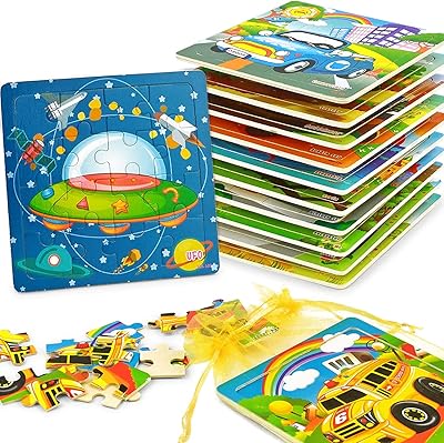 Wooden puzzle of 12 pieces for toddlers from 1 to 3 years old, educational toys for children from 3 to 5 years old, party gifts, birthday gifts and class prices.. DIAYTAR NIGERIA: Making online shopping accessible to all Nigerians with our affordable platform.