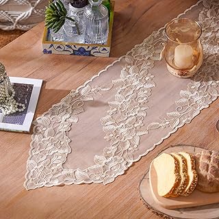 Ancient Macramé Floral Macramé table runner with magnificent embroidery for kitchen, house, wedding, dining room (12 x 43 inches, gold-2).. Experience shopping freedom with DIAYTAR NIGERIA's comprehensive platform and reliable shipping service.