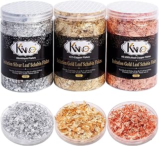 Kino color leaf 2.5 Imitation gold and silver, color 0 true copper, 3 bottles of leaf for painting, crafts and nail art.. DIAYTAR NIGERIA: Your partner in affordable online retail with reliable shipping across Nigeria.